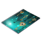 Antike Skeleton Keys on Green Background Notizblock (Linke Seite)