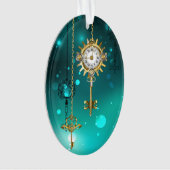 Antike Skeleton Keys on Green Background Ornament (Vorderseite)