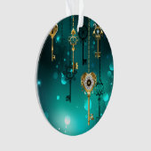 Antike Skeleton Keys on Green Background Ornament (Vorderseite)