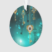 Antike Skeleton Keys on Green Background Ornament (Vorderseite)