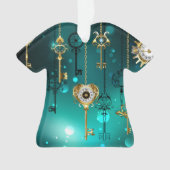 Antike Skeleton Keys on Green Background Ornament (Vorderseite)