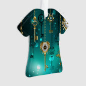 Antike Skeleton Keys on Green Background Ornament (Vorderseite)