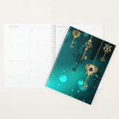 Antike Skeleton Keys on Green Background Planer (Anzeige)