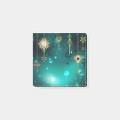 Antike Skeleton Keys on Green Background Post-it Klebezettel (Vorderseite)