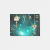 Antike Skeleton Keys on Green Background Post-it Klebezettel (Vorderseite)