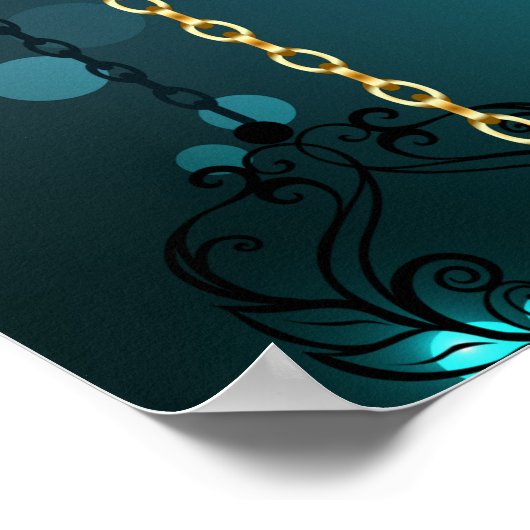 Antike Skeleton Keys on Green Background Poster (Ecke)