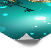 Antike Skeleton Keys on Green Background Poster (Ecke)