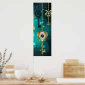 Antike Skeleton Keys on Green Background Poster (Küche)