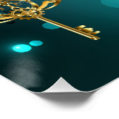 Antike Skeleton Keys on Green Background Poster (Ecke)