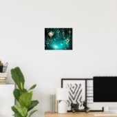 Antike Skeleton Keys on Green Background Poster (Heimbüro)