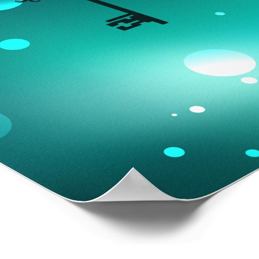 Antike Skeleton Keys on Green Background Poster (Ecke)