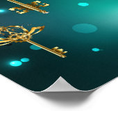 Antike Skeleton Keys on Green Background Poster (Ecke)