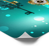 Antike Skeleton Keys on Green Background Poster (Ecke)