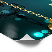 Antike Skeleton Keys on Green Background Poster (Ecke)