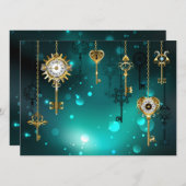 Antike Skeleton Keys on Green Background Programm (Vorne/Hinten)