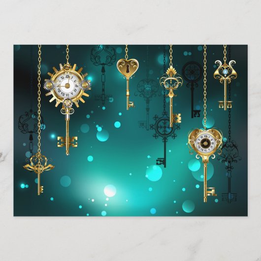 Antike Skeleton Keys on Green Background Programm (Vorderseite)