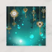 Antike Skeleton Keys on Green Background Quadratische Visitenkarte (Vorderseite)