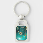 Antike Skeleton Keys on Green Background Schlüsselanhänger (Vorderseite)