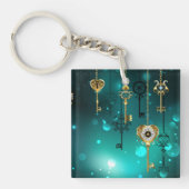 Antike Skeleton Keys on Green Background Schlüsselanhänger (Vorderseite)