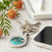 Antike Skeleton Keys on Green Background Schlüsselanhänger (Seite)