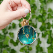 Antike Skeleton Keys on Green Background Schlüsselanhänger (Hand)