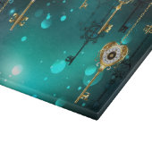 Antike Skeleton Keys on Green Background Schneidebrett (Ecke)