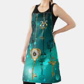 Antike Skeleton Keys on Green Background Schürze (InSitu)