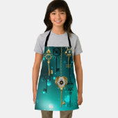 Antike Skeleton Keys on Green Background Schürze (Insitu)