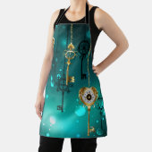 Antike Skeleton Keys on Green Background Schürze (InSitu)