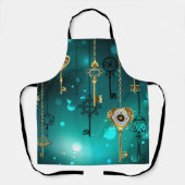 Antike Skeleton Keys on Green Background Schürze (Vorderseite)
