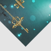 Antike Skeleton Keys on Green Background Seidenpapier (Detail)