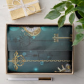 Antike Skeleton Keys on Green Background Seidenpapier (Geschenk)