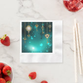 Antike Skeleton Keys on Green Background Serviette (Beispiel)