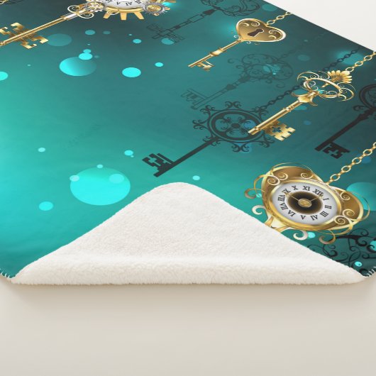 Antike Skeleton Keys on Green Background Sherpadecke (3/4)