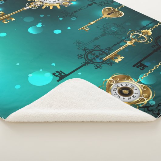 Antike Skeleton Keys on Green Background Sherpadecke (3/4)