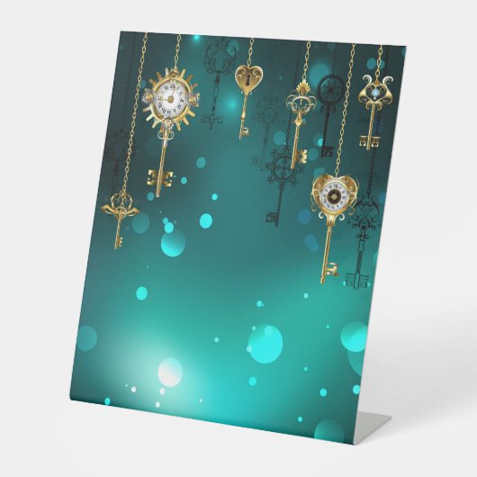 Antike Skeleton Keys on Green Background Sockelschild (Vorderseite)