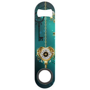 Antike Skeleton Keys on Green Background Speed Flaschenöffner