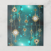 Antike Skeleton Keys on Green Background Terminkarte (Außenseite Aufgefaltet)