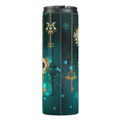 Antike Skeleton Keys on Green Background Thermosbecher (Rückseite)