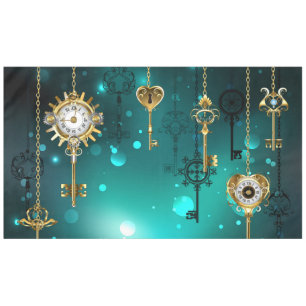 Antike Skeleton Keys on Green Background Tischdecke