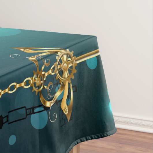 Antike Skeleton Keys on Green Background Tischdecke (Beispiel)