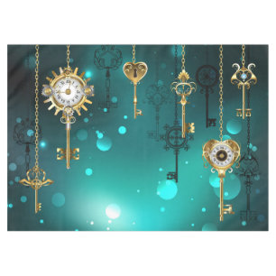 Antike Skeleton Keys on Green Background Tischdecke