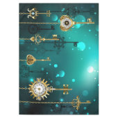 Antike Skeleton Keys on Green Background Tischdecke (Vorderseite)