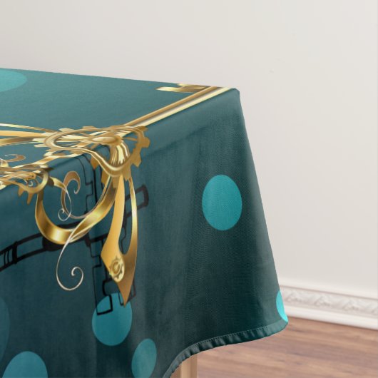 Antike Skeleton Keys on Green Background Tischdecke (Beispiel)