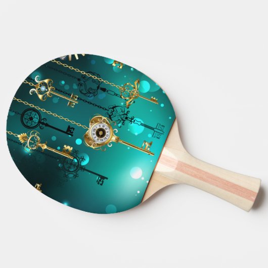 Antike Skeleton Keys on Green Background Tischtennis Schläger (Seitenansicht)