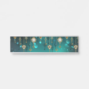 Antike Skeleton Keys on Green Background Türschild