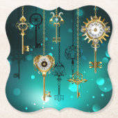 Antike Skeleton Keys on Green Background Untersetzer (Vorderseite)