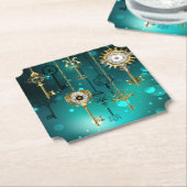 Antike Skeleton Keys on Green Background Untersetzer (angewinkelt)