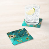 Antike Skeleton Keys on Green Background Untersetzer (Vor Ort)