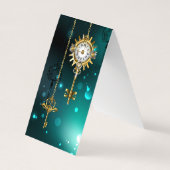 Antike Skeleton Keys on Green Background Visitenkarten (Rückseite)